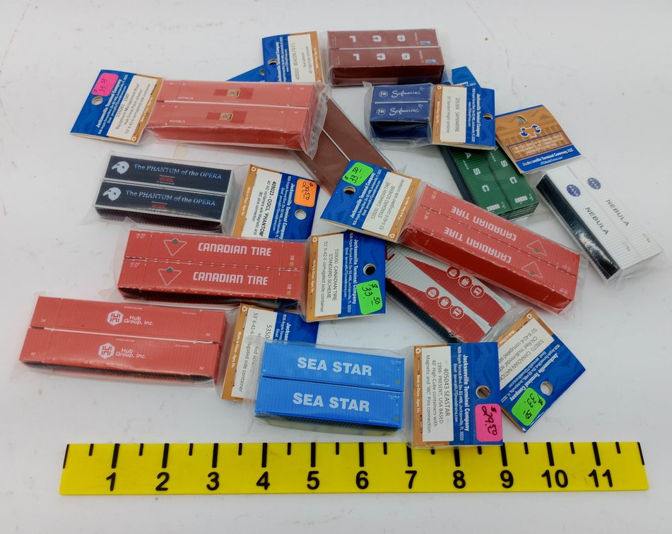 10 ASSORTED JACKSONVILLE TERMINAL COMPANY N SCALE SHIPPING CONTAINERS 10 PACKS  INV 263331498