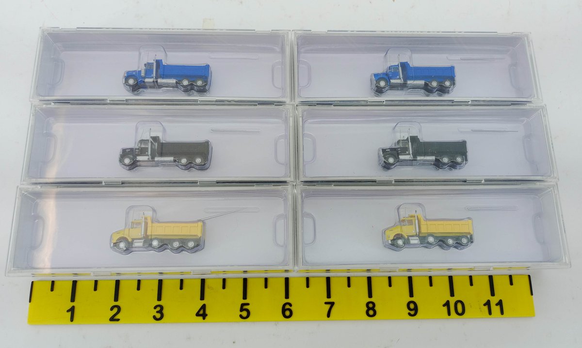 6 TRAINWORX N SCALE KENWORTH & PETERBILT DUMP TRUCKS, 6 OBS  INV 263331501