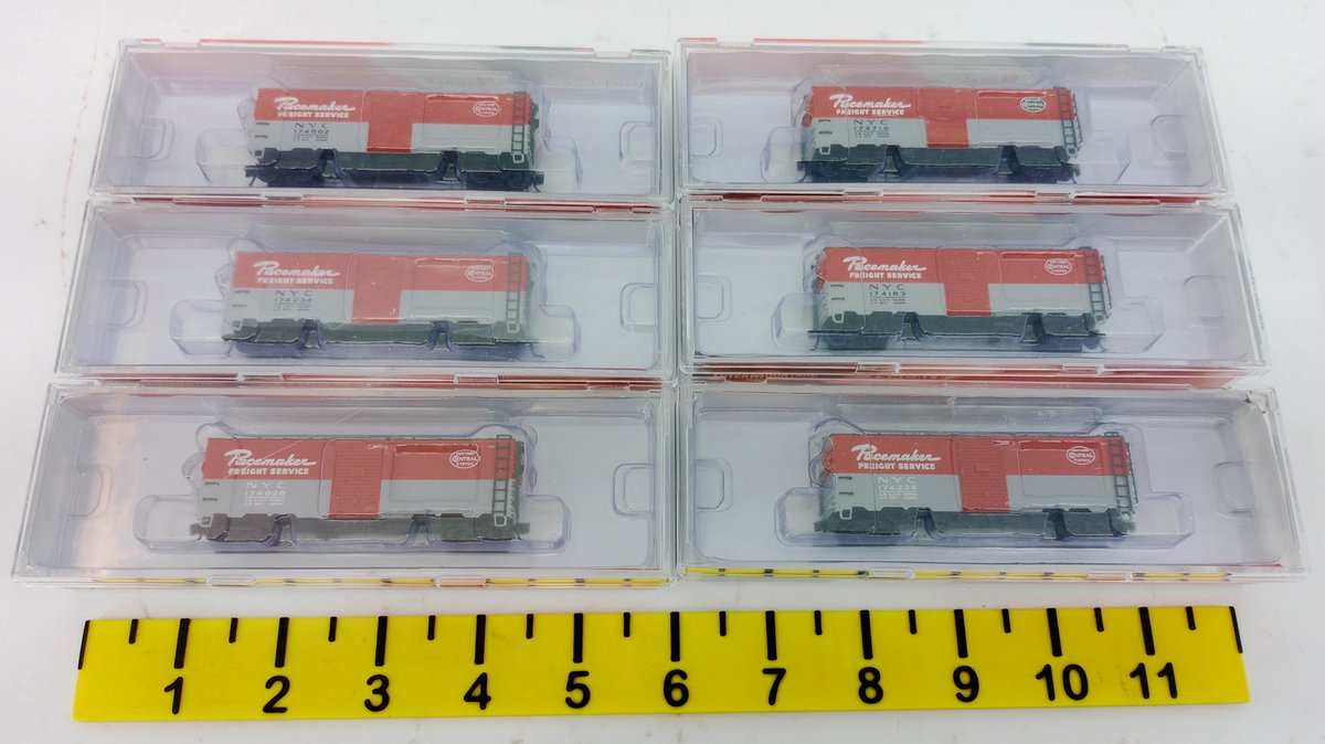 6 INTERMOUNTAIN N GAUGE NYC PACEMAKER 40' AAR BOXCARS, 6 OBS  INV 263331508