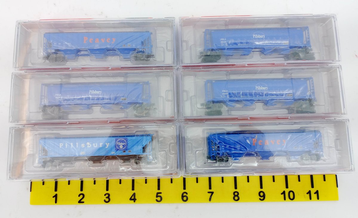6 INTERMOUNTAIN N SCALE PILLSBURY & PEAVEY COVERED HOPPERS, 6 OBS  INV 263331509