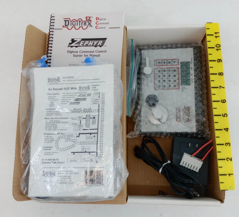 DIGITRAX ZEPHYR DCS50 DCC COMMAND CONTROL STARTER SET W/ PS315 POWER SUPPLY & MANUAL, OB  INV 263430008