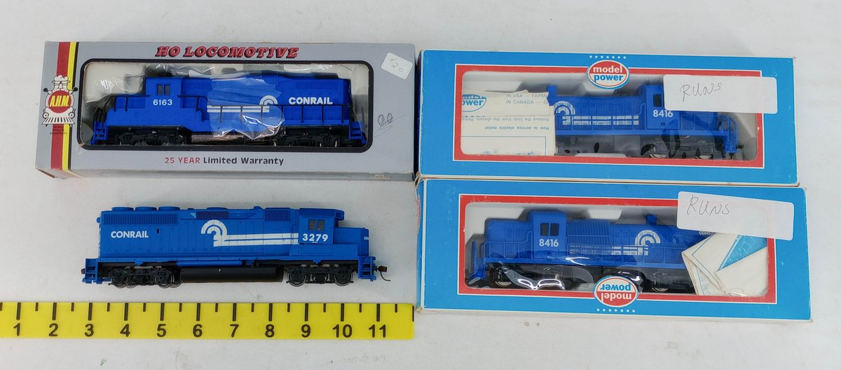 4 MODEL POWER & AHM HO CONRAIL LOCOMOTIVES, 3 OBS  INV 263430021