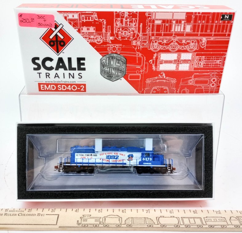 SCALE TRAINS N SCALE SXT39421 CONRAIL EMD SD40-2 DIESEL LOCOMOTIVE #6373 DCC & SOUND, OB  INV 263331524
