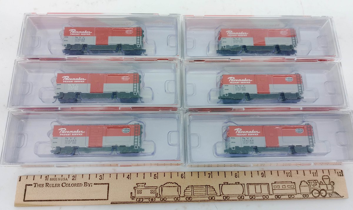 6 TRAINWORX NYC PACEMAKER 40' AAR BOXCARS N SCALE, 6 OBS  INV 263331539