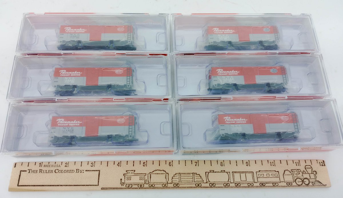 6 TRAINWORX N GAUGE NYC PACEMAKER 40' BOXCARS, 6 OBS  INV 263331538