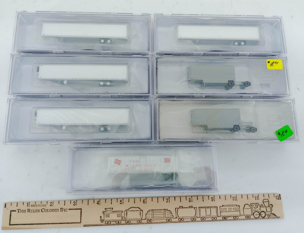 7 N GAUGE TRAILERS & FLEXI-VAN, MILWAUKEE, WABASH, HYUNDAI, 7 OBS  INV 263331553
