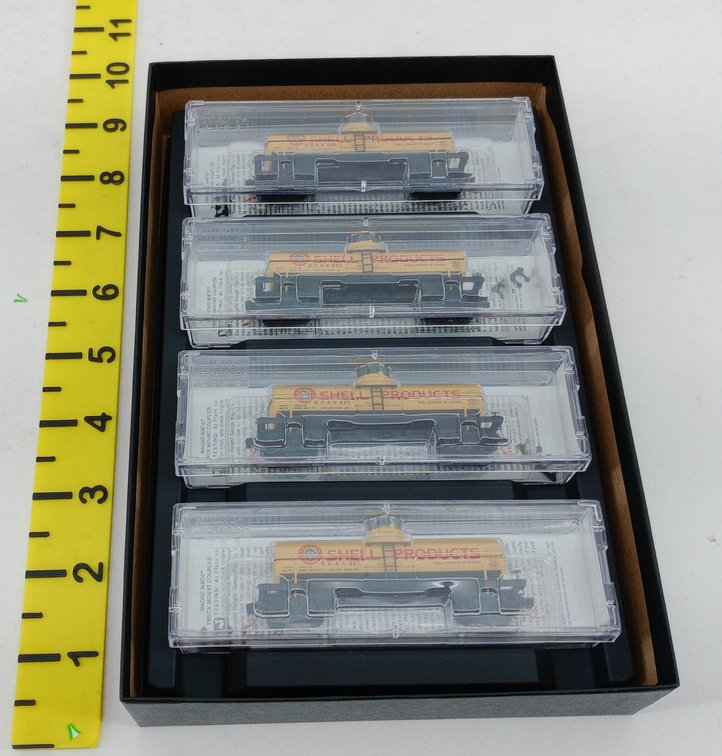 4 MICRO-TRAINS N SCALE SHELL PRODUCTS SCAX TANK CARS, OB  INV 263331593