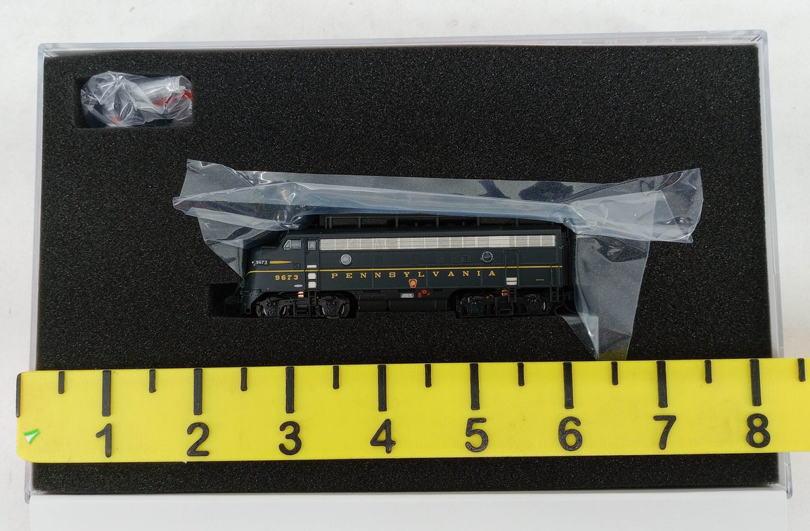 BROADWAY LIMITED 3528 PRR EMD F7 A-UNIT 9673A N SCALE LOCOMOTIVE, OB  INV 263331616