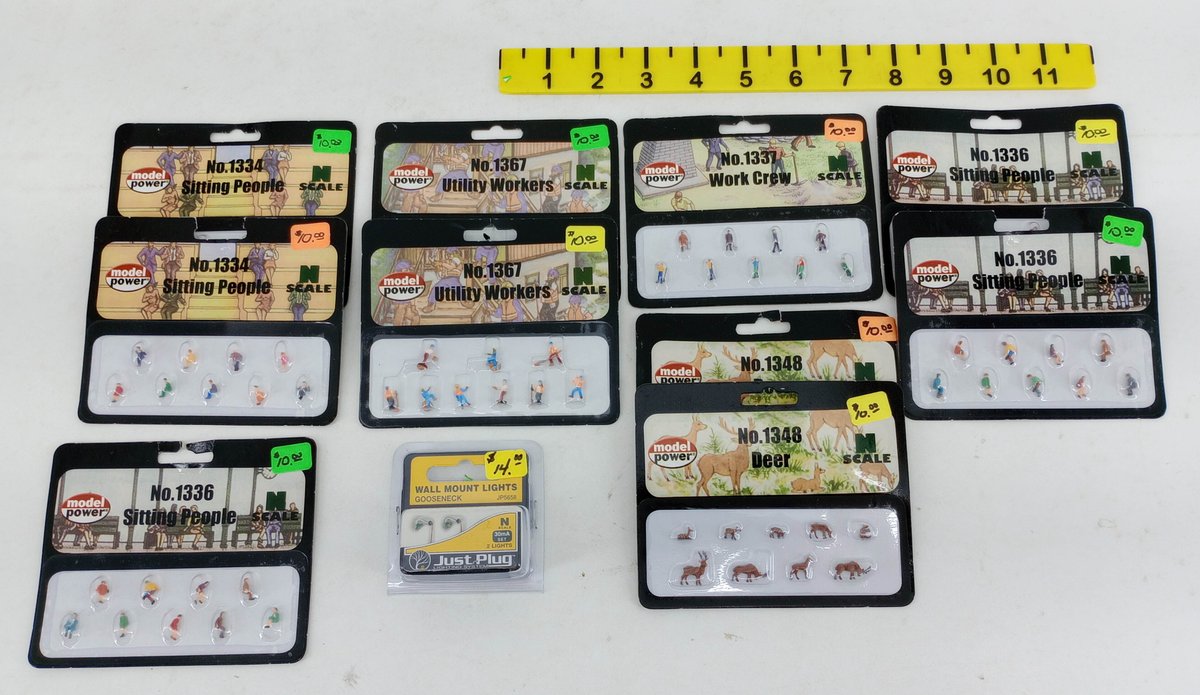 ASSORTED MODEL POWER N SCALE FIGURES, DEER & JUST PLUG WALL MOUNT LIGHTS SOME OBS  INV 263331633