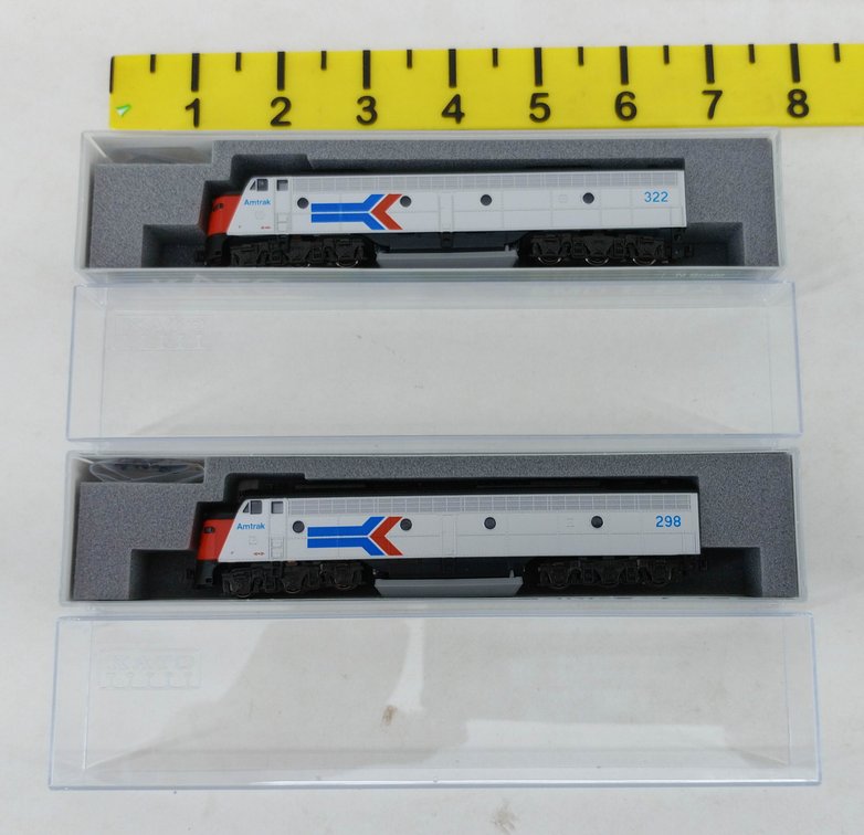 2 KATO N GAUGE 176-5346 & 176-5347 AMTRAK EMD E8A PHASE I LOCOMOTIVES #298 & #322, 2 OBS  INV 263331641