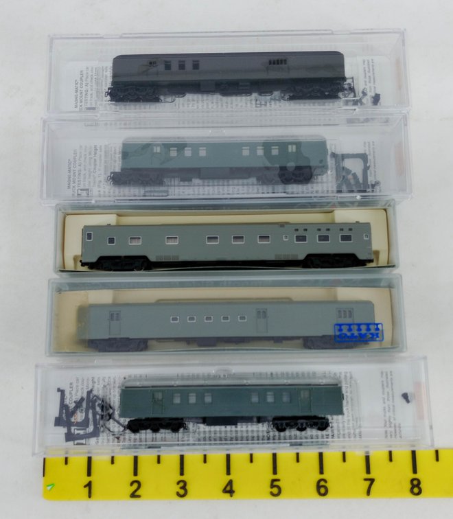 5 N SCALE KATO & MICRO-TRAINS UNDECORATED PASSENGER, MAIL & POST OFFICE CARS, 5 OBS  INV 263331653