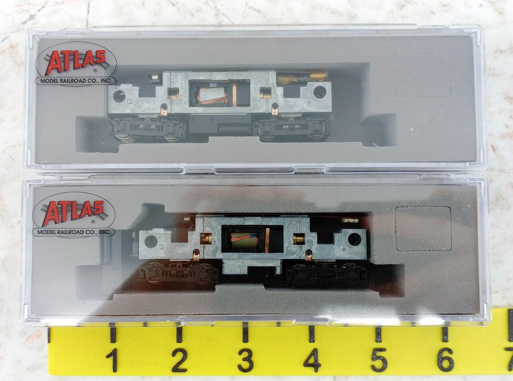 2 ATLAS N SCALE 40 004 577 & 40 004 594 NYC FA-1 & FB-1 DECODER CHASSIS, 2 OBS  INV 263331663