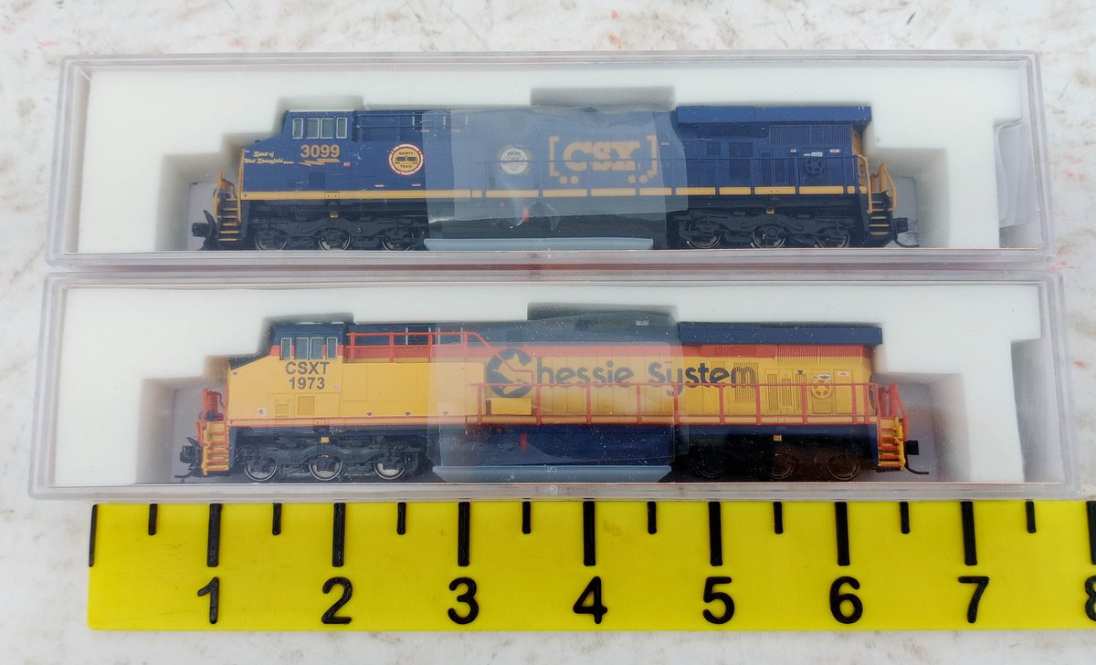 2 FOX VALLEY MODELS N GAUGE GE-ES44-G1 CSX & CHESSIE SYSTEM LOCOMOTIVES, 2 OBS  INV 263331675