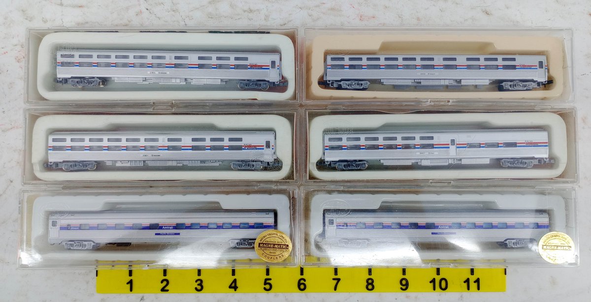 6 CON-COR N SCALE AMTRAK VIEWLINER & BUDD SLEEPER PASSENGER CARS, 6 OBS  INV 263331685