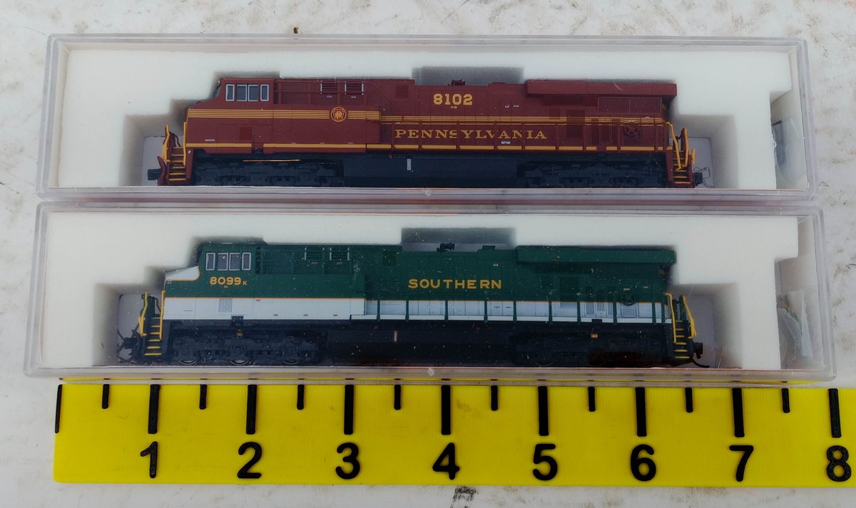 2 FOX VALLEY MODELS N GAUGE GE-ES DIESEL LOCOMOTIVES, PENNSYLVANIA & SOUTHERN, 2 OBS  INV 263331697