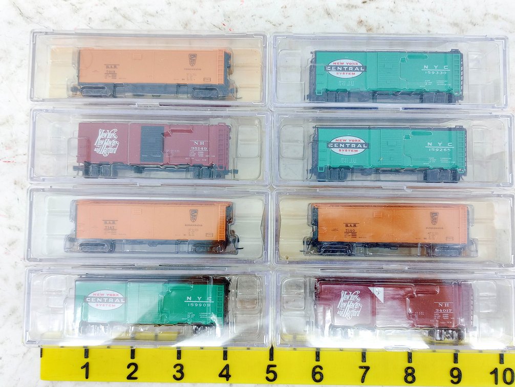 8 N SCALE NYC, NEW HAVEN & B.A.R. BOXCARS & REEFERS, 8 OBS  INV 263331701