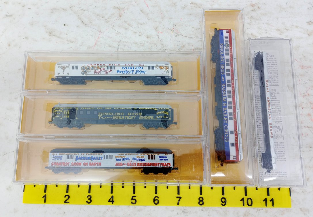 5 MICRO-TRAINS N SCALE RINGLING BROS & BARNUM & BAILEY CIRCUS CARS, 5 OBS  INV 263331713