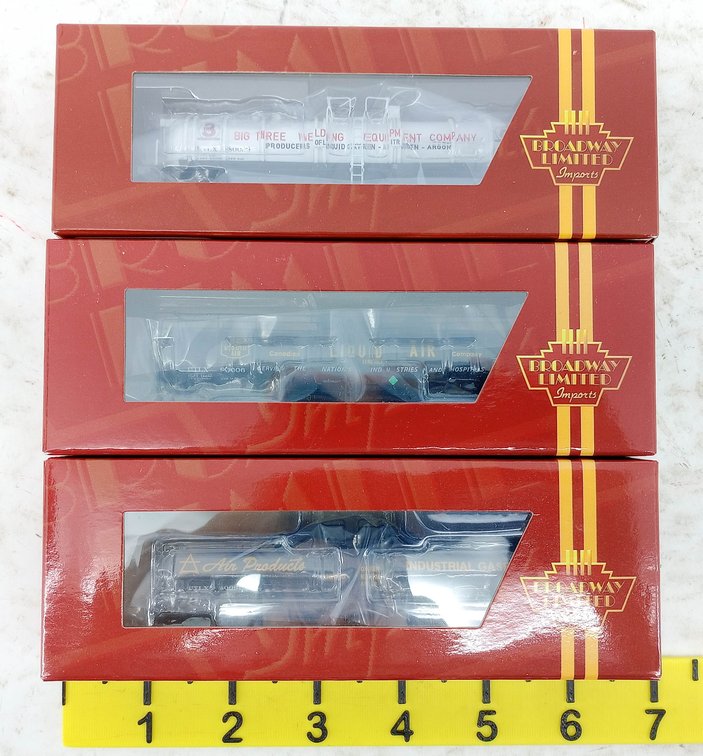 3 BROADWAY LIMITED N SCALE 3728 3729 3730 CRYOGENIC TANK CARS, 3 OBS  INV 263331724