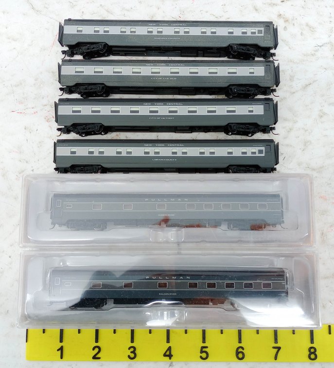 6 N GAUGE NYC PULLMAN SLEEPER PASSENGER CARS, 2 OBS  INV 263331728