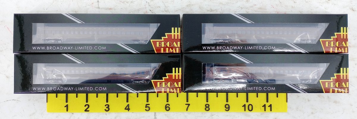 4 BROADWAY LIMITED 3761 PRR P70 COACHES W/ ICE AC, N SCALE, 4 OBS  INV 263331733