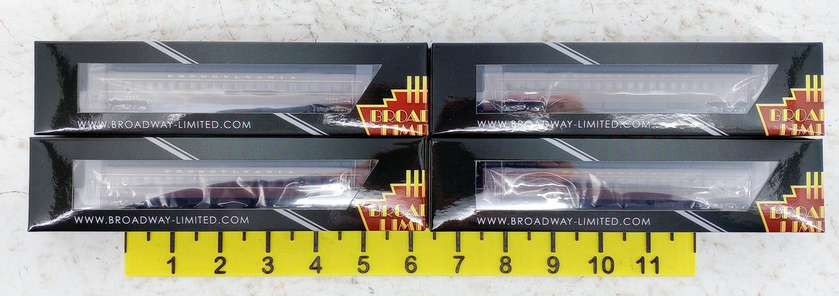 4 BROADWAY LIMITED N SCALE 3762-3765 PRR P70 COACHES W/ ICE AC, 4 OBS  INV 263331735