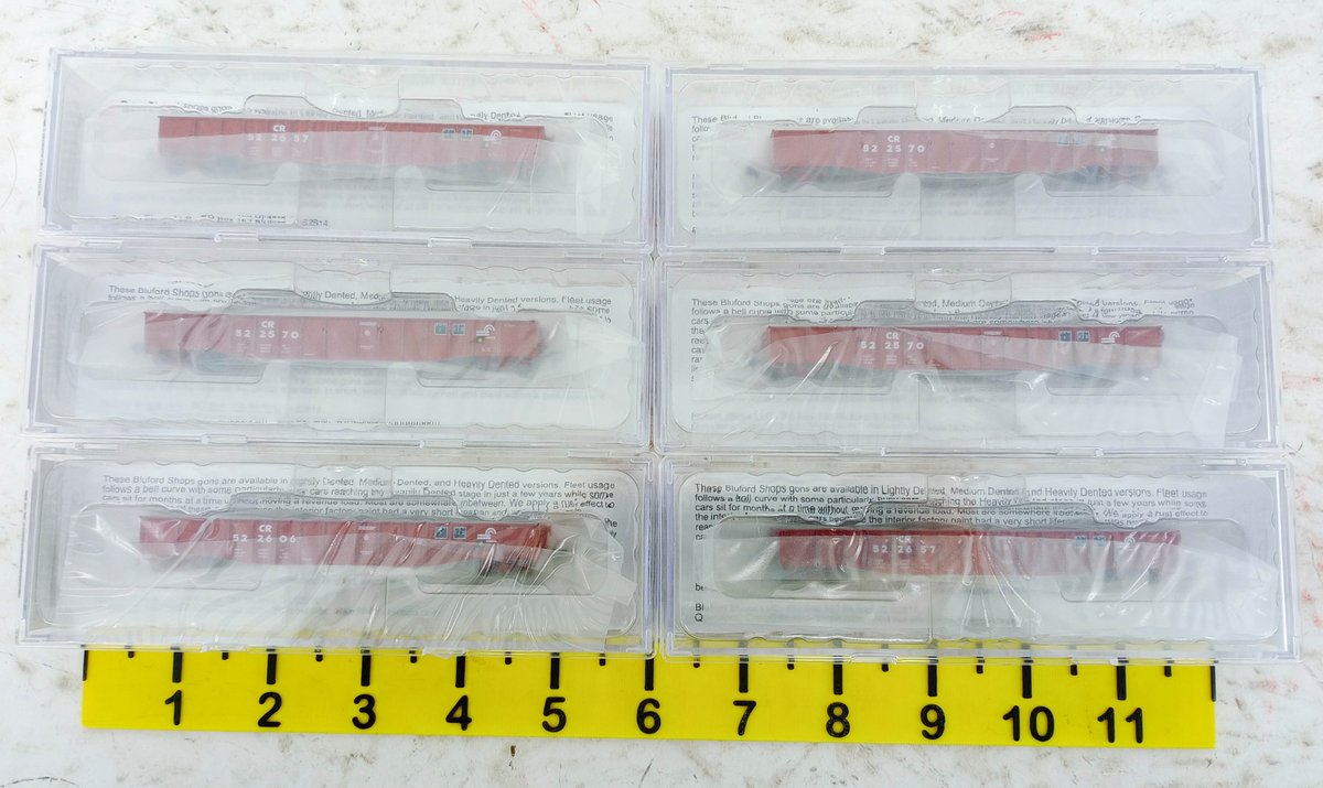6 BLUFORD SHOPS 52014 52017 52018 CONRAIL 52'6" MILL GONDOLAS N SCALE, 6 OBS  INV 263331739