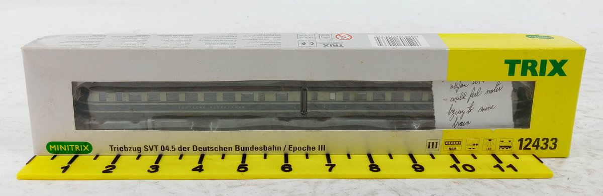 TRIX MINITRIX N GAUGE 12433 DEUTSCHE BUNDESBAHN SVT 04.5 DIESEL RAILCAR SET, OB  INV 263331811