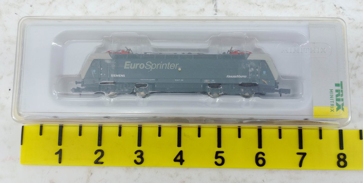 MINITRIX N GAUGE 12329 EUROSPRINTER BR ES 64 P DISPOLOK ELECTRIC LOCOMOTIVE, OB  INV 263331820