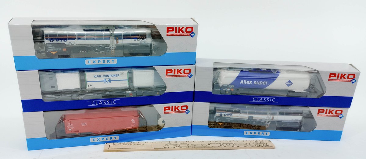 5 PIKO HO TANK CARS, CONTAINER & COVERED HOPPER CARS, 5 OBS  INV 263331833