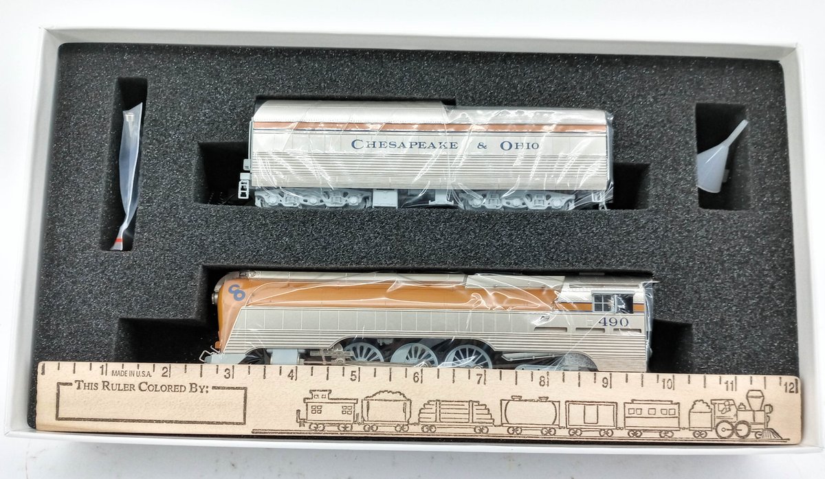 HO GAUGE BRASS HYBRID 4550 C&O CLASS L-1 HUDSON #490 STEAM LOCOMOTIVE & TENDER, OB  INV 263331837