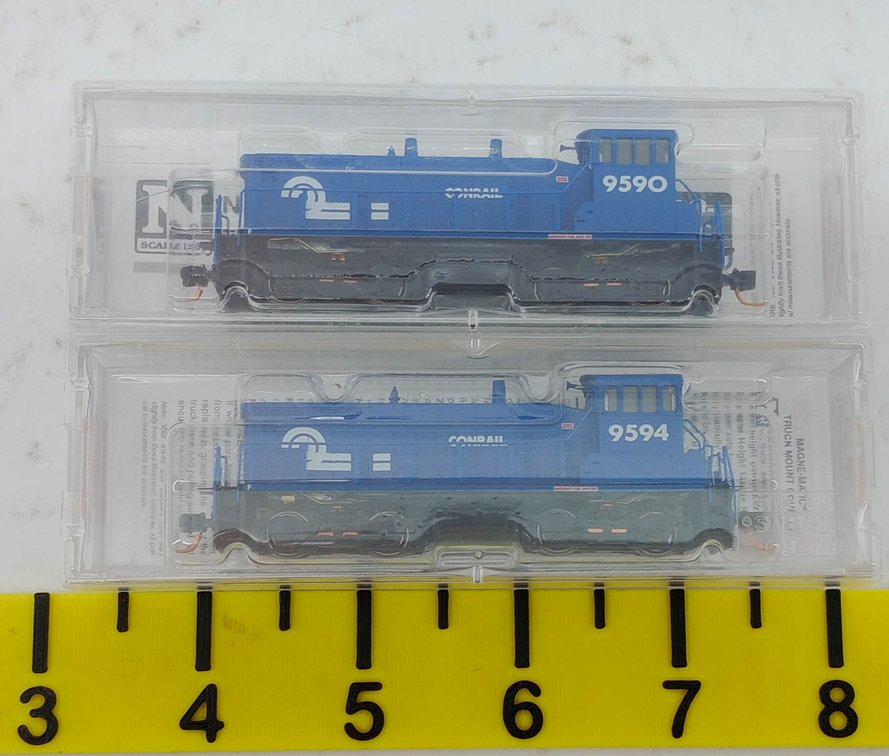 2 MICRO-TRAINS N SCALE 986 00 041 & 986 00 042 CONRAIL SW1500 DIESEL SWITCHERS, 2 OBS  INV 263331925