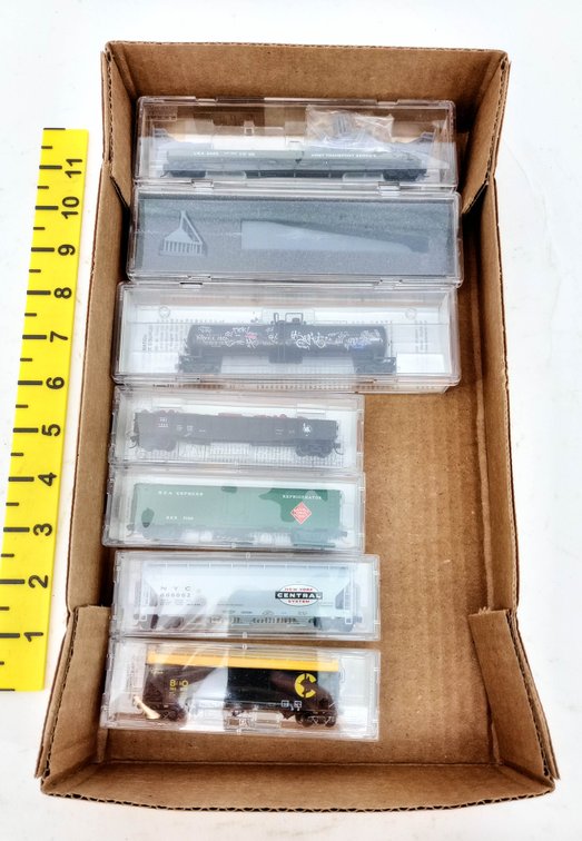 7 MICRO-TRAINS N SCALE FREIGHT CARS, NYC, B&O, CNJ, REA & MORE, 7 OBS  INV 263331931