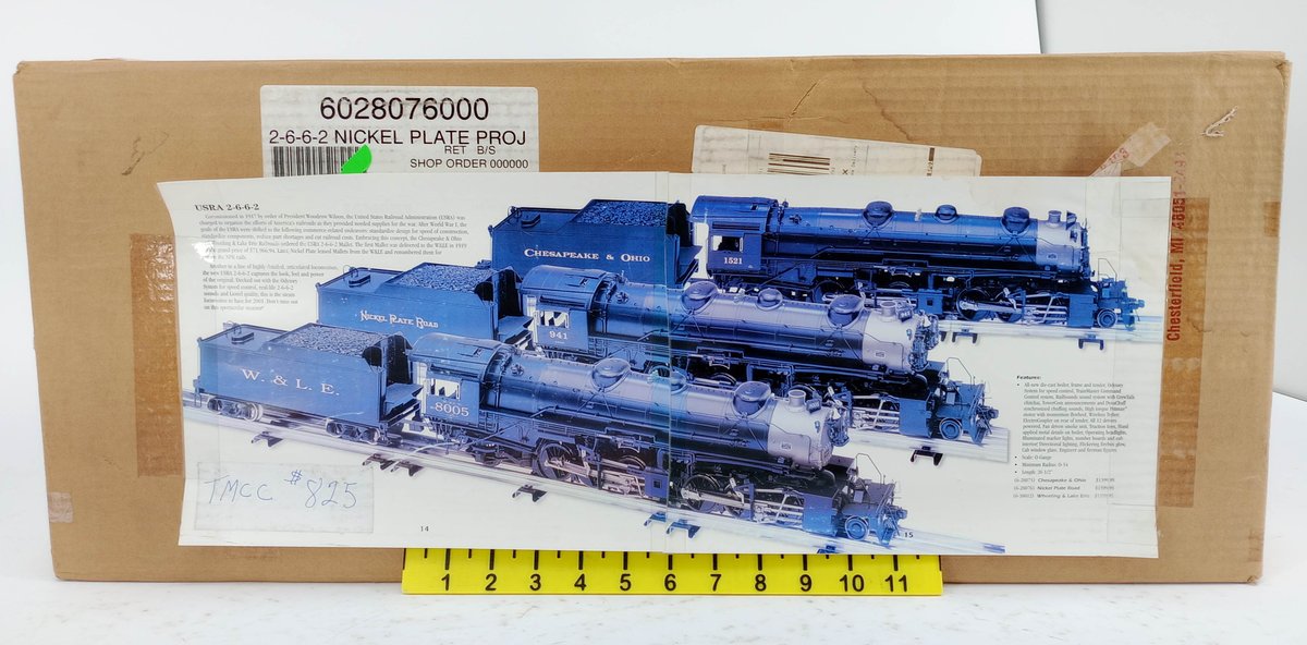 LIONEL O GAUGE 6-28076 NICKEL PLATE ROAD 2-6-6-2 USRA STEAM LOCOMOTIVE, OB  INV 263390030