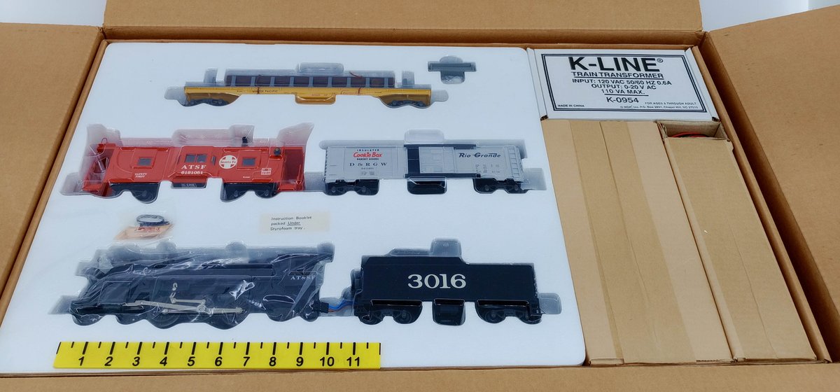 K-LINE K-1904 SANTA FE SUPER STEAM O GAUGE 5 UNIT TRAIN SET, OB  INV 263390037