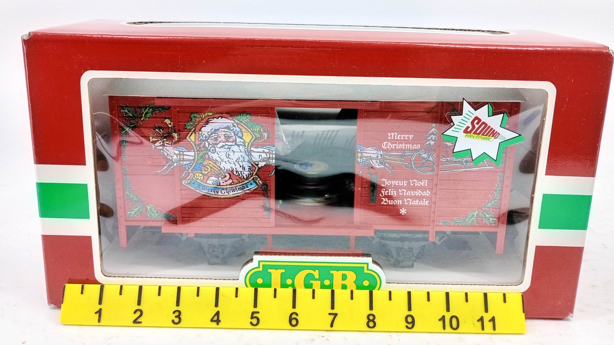 LGB G GAUGE 43352 CHRISTMAS BOXCAR W/ SOUND ELECTRONIC, OB  INV 263390041