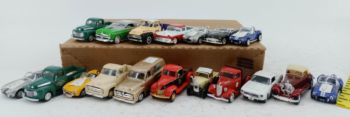 ASSORTED FORD DIE-CAST VEHICLES SHELBY COBRAS PICKUPS COCA-COLA BUDWEISER USPS READING LINES & MORE  INV 263390061