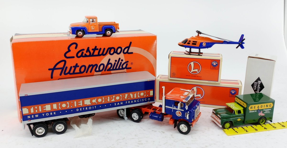 4 LIONEL EASTWOOD AUTOMOBILIA DIE-CAST KENWORTH SEMI TRUCK HELICOPTER FORD F-100 & READING LINES TRUCK 4 OB  INV 263390065
