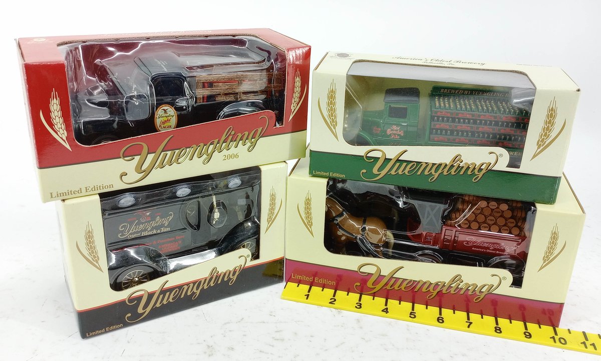 4 YUENGLING LIMITED EDITION DIE-CAST DELIVERY TRUCKS & HORSE DRAWN WAGON BANKS MILLENNIUM SERIES 4 OB  INV 263390067
