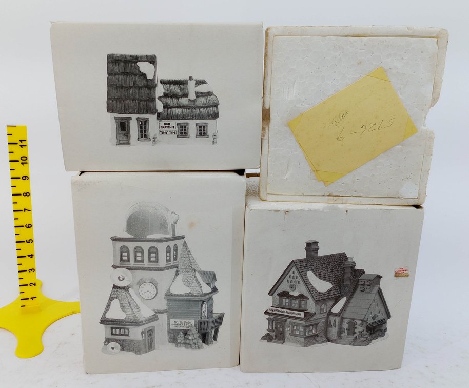 4 DEPARTMENT 56 HERITAGE VILLAGE PORCELAIN HOUSES CRATCHIT COTTAGE OBSERVATORY GIGGELSWICK TAILORS 3 OB INV 263390148