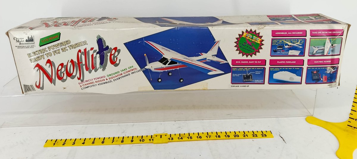 CHICAGO MODEL INTERNATIONAL NEOFLITE ELECTRIC POWERED READY TO FLY RC TRAINER AIRPLANE 1/12 SCALE OB  INV 260900947