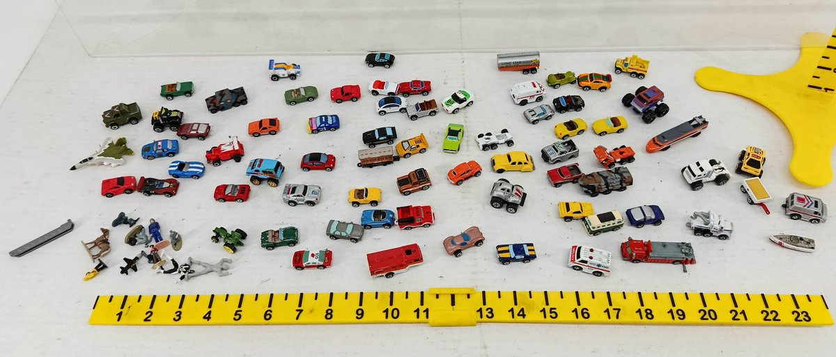 ASSORTED MICRO MACHINES STYLE MINIATURE DIE-CAST VEHICLES, FIRE TRUCKS, AMBULANCES, MILITARY & SMALL FIGURES  INV 260900959