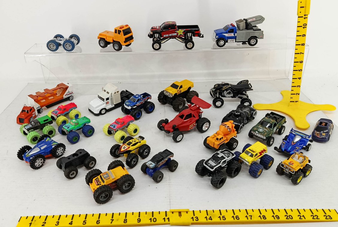 ASSORTED TOY MONSTER TRUCKS & VEHICLES TONKA HEVY HITTERS ROCKSTAR SEMI TRUCKS ATV RACE CARS  INV 260900992