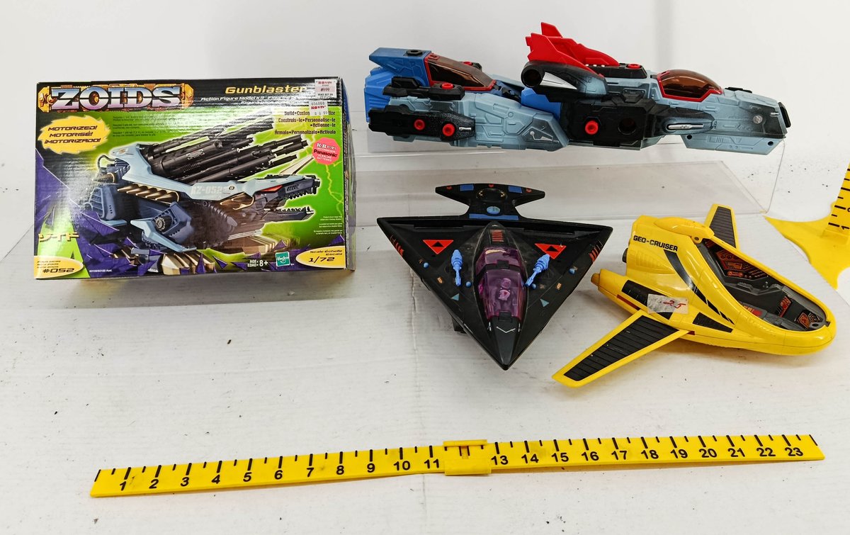ZOIDS GUNBLASTER RZ-052 HASBRO OB & 3 SPACE VEHICLE TOYS INCL GEO-CRUISER 1/72 SCALE NNC  INV 260901012
