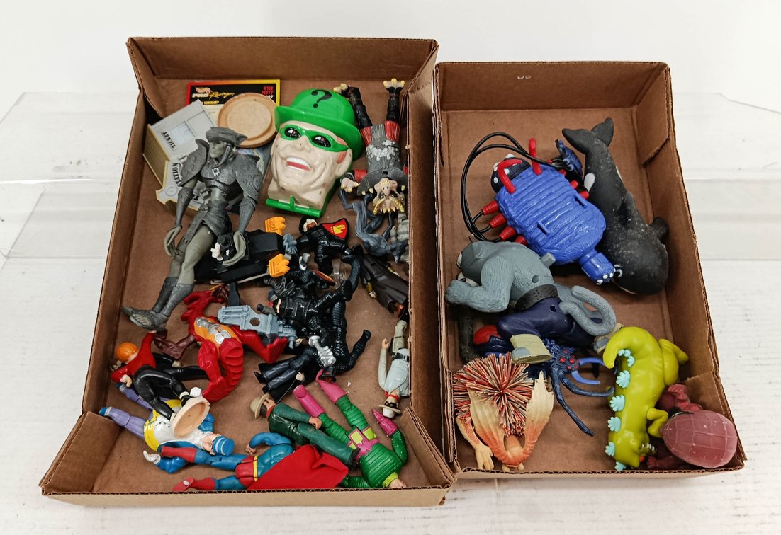 ASSORTED ACTION FIGURES & TOYS RIDDLER HEAD SUPERMAN HOT WHEELS PRO RACING CARD & MORE  INV 260901054