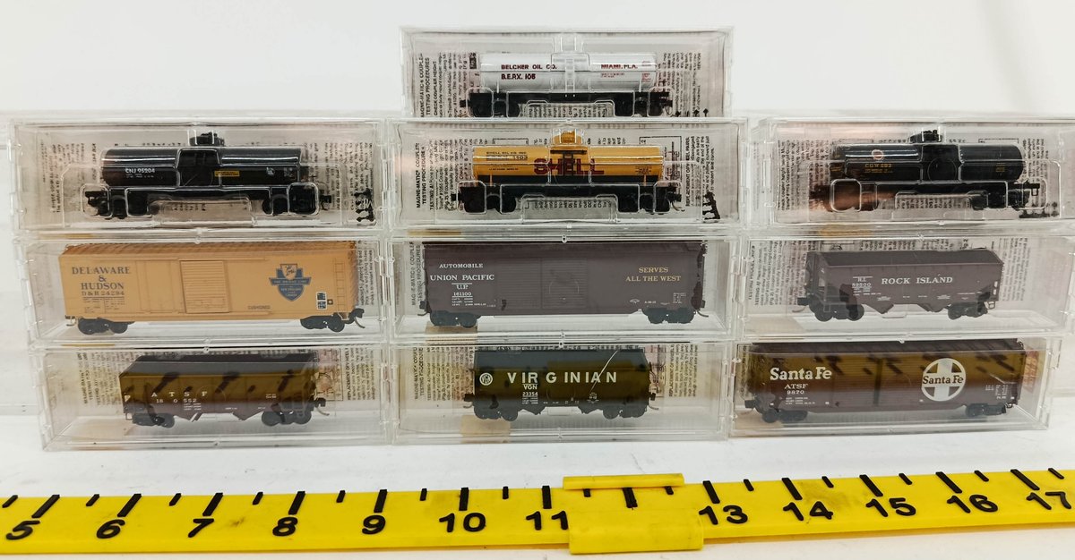 10 MICRO-TRAINS N SCALE ASSORTED TANK CARS, BOXCARS & HOPPERS, 10 OBS  INV 262250042