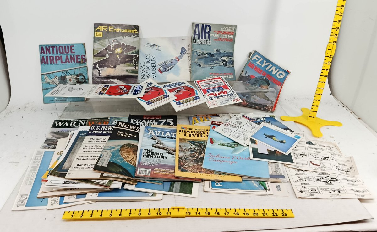 ASSORTED AVIATION & MILITARY HISTORY MAGAZINES BOOKLETS & CARDS AIR CLASSICS AIR ENTHUSIAST FLYING AIRPLANES  INV 260901120