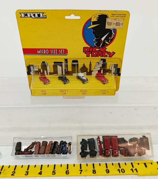 ERTL DICK TRACY MICRO SIZE SET 4 CARS OB & ASSORTED N SCALE CARS & TRUCKS  INV 262250072
