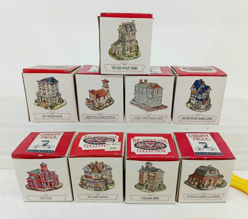 9 LIBERTY FALLS AMERICANA COLLECTION BUILDINGS INC GOLD NUGGET TAVERN & CITY HALL, 9 OBS  INV 262250075