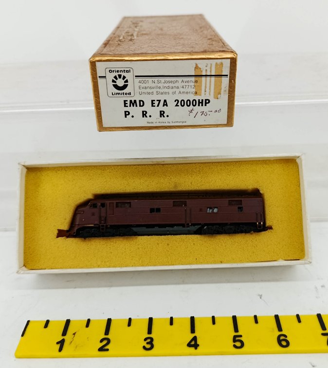 ORIENTAL LIMITED N SCALE EMD E7A 2000HP PRR DIESEL LOCOMOTIVE, OB  INV 262250080
