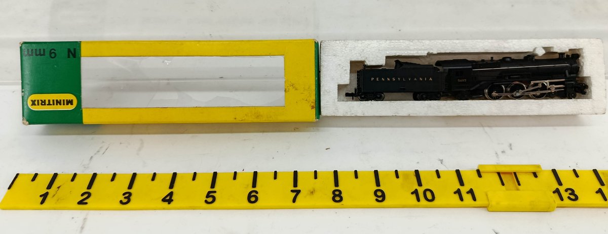 MINITRIX N GAUGE 51 2990 00 PENNSYLVANIA 5495 4-6-2 STEAM LOCOMOTIVE & TENDER, OB  INV 262250083